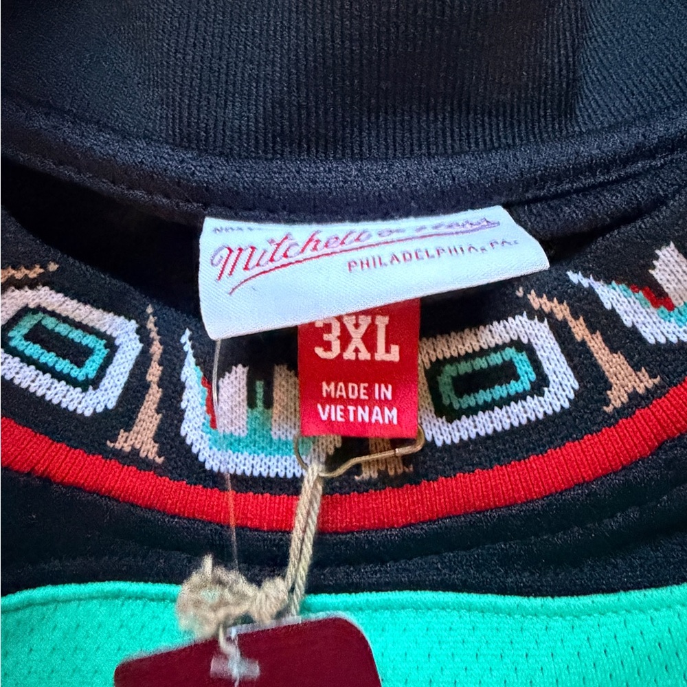 Mitchell & Ness Teal Vancouver Grizzlies #10 Jersey with Black & White Accents - Picture 3 of 4